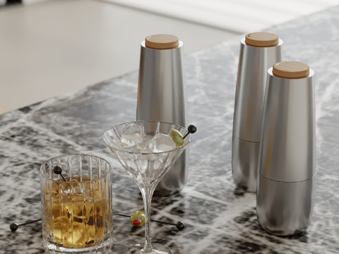  酒水 酒杯 洋酒 香槟su模型 