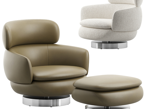  minotti 现代单人沙发 休闲椅su模型 