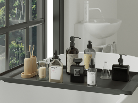  洗浴用品 洗发水 沐浴露 香薰su模型 