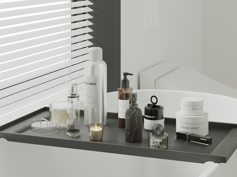  洗浴用品 洗发水 沐浴露 化妆品su模型 