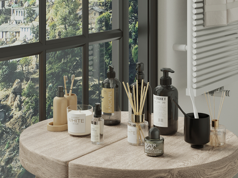  洗浴用品 洗发水 沐浴露 香薰 香水su模型 