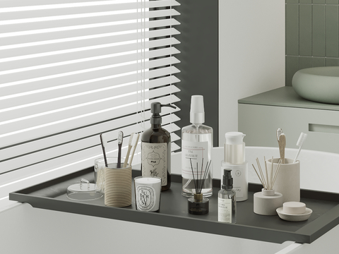  洗浴用品 洗发水 沐浴露 牙刷 香皂su模型 