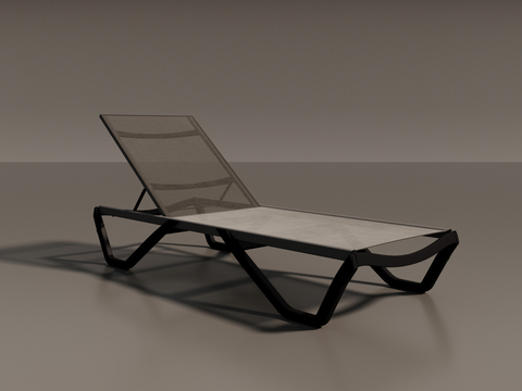  休闲躺椅 折叠躺椅su模型 