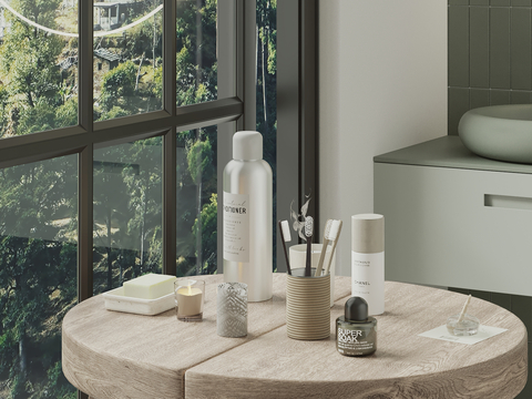  洗浴用品 洗发水 牙膏 香皂 香薰灯su模型 