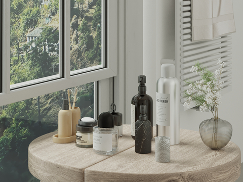  洗浴用品 洗发水 沐浴露 牙刷su模型 