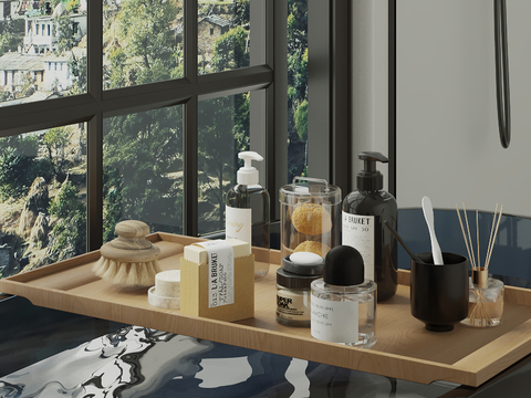  洗浴用品 洗发水 沐浴露 香皂 牙刷su模型 