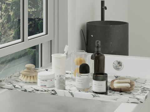  洗浴用品 洗发水 沐浴露 香皂su模型 