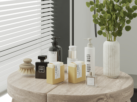  洗浴用品 洗发水 沐浴露 香水su模型 