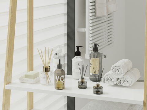  洗浴用品 洗发水 沐浴露 毛巾 香薰su模型 