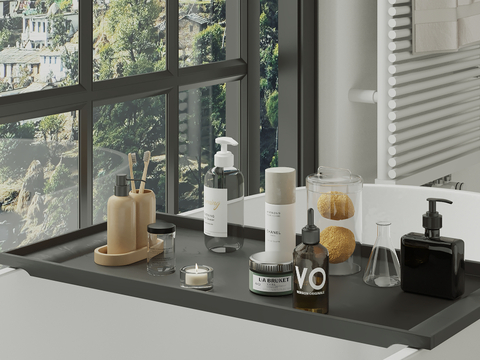  洗浴用品 洗发水 沐浴露 牙刷 香薰灯su模型 