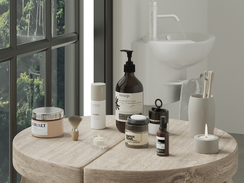  洗浴用品 洗发水 沐浴露 牙刷 香薰灯su模型 