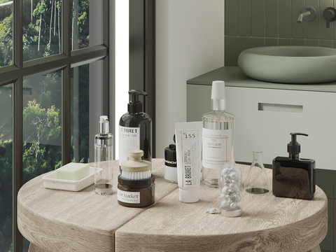  洗浴用品 洗发水 沐浴露 香皂su模型 