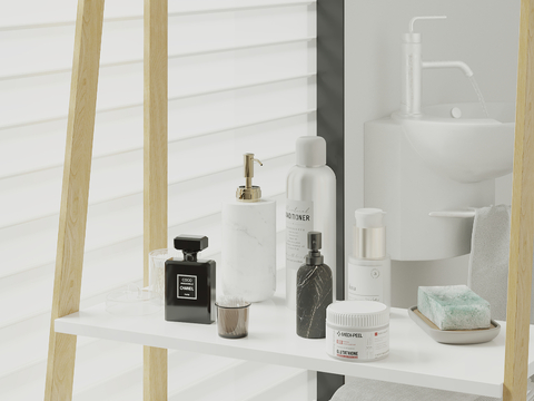  洗浴用品 洗发水 沐浴露 香皂su模型 