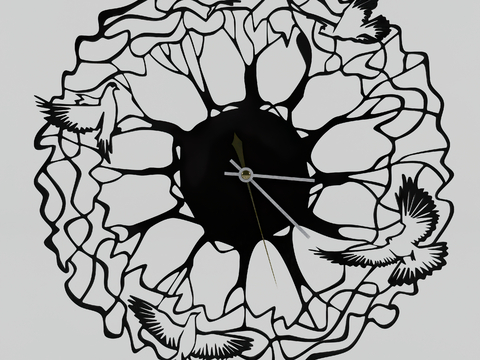  创意钟表 时钟 挂钟su模型 