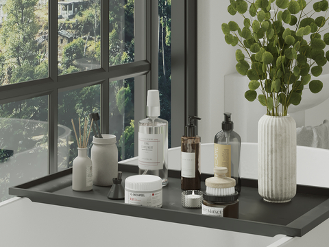  洗浴用品 洗发水 沐浴露 牙刷 香薰灯su模型 