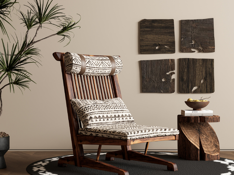 侘寂休闲椅su模型