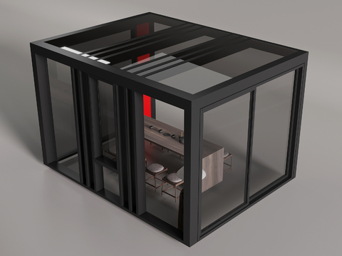  玻璃房 阳光房su模型 