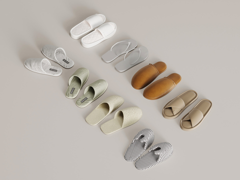  棉拖 一次性拖鞋su模型 