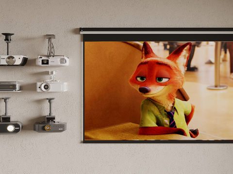  投影布 投影仪su模型 