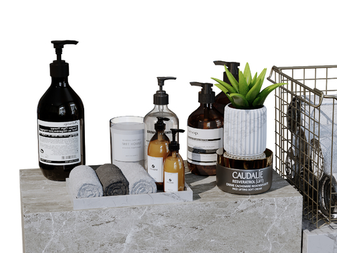  洗护用品 卫浴用品su模型 