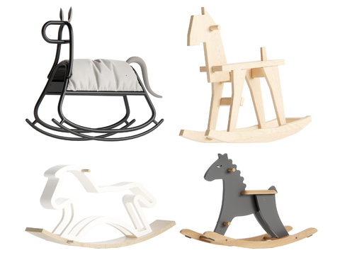  儿童玩具 木马 摇摇椅su模型 
