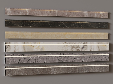  石材踢脚线 地脚线 线条su模型 