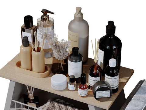  洗浴用品 洗发水 沐浴露 牙刷 香薰su模型 