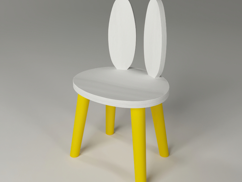  儿童椅 卡通椅 兔耳椅su模型 
