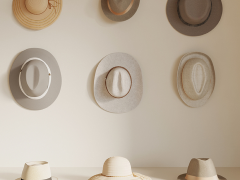  现代帽子 男士帽子su模型 