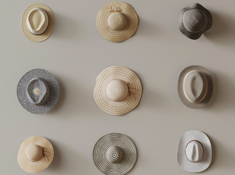  帽子 遮阳帽 编织帽su模型 