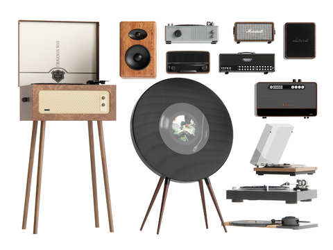  现代音响设备su模型 