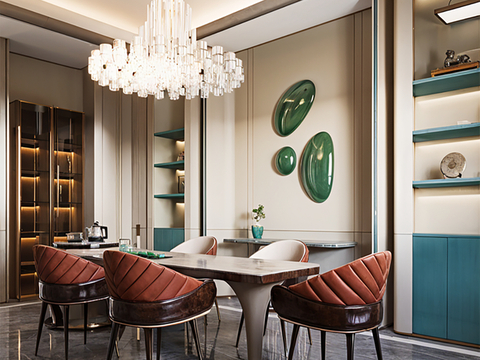  意式餐厅su模型 