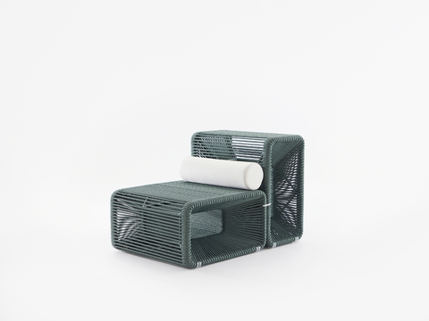  户外椅 庭院椅 藤编椅su模型 