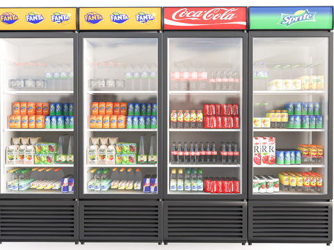  现代冰柜 冷饮柜 冷藏柜su模型 