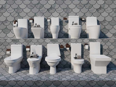  智能马桶 坐便器su模型 