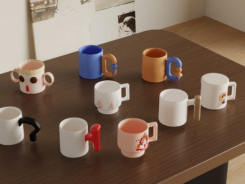  水杯 茶杯su模型 