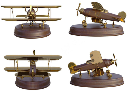  玩具飞机 卡通手办su模型 