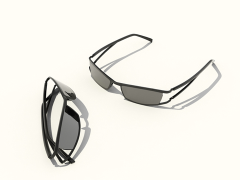  现代眼镜 近视眼镜su模型 