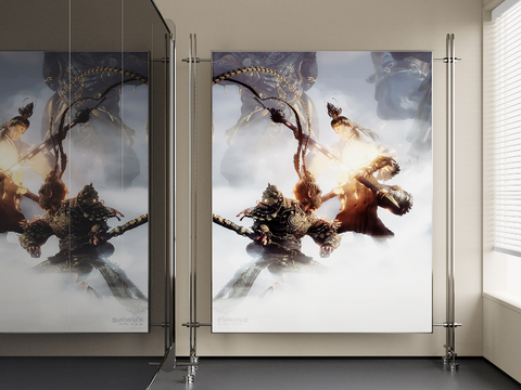  灯箱海报 装饰灯su模型 