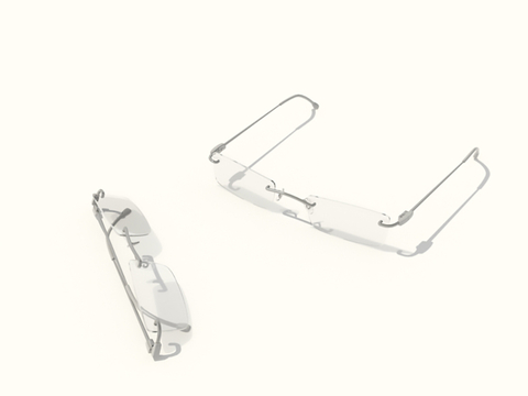  现代眼镜 近视眼镜su模型 