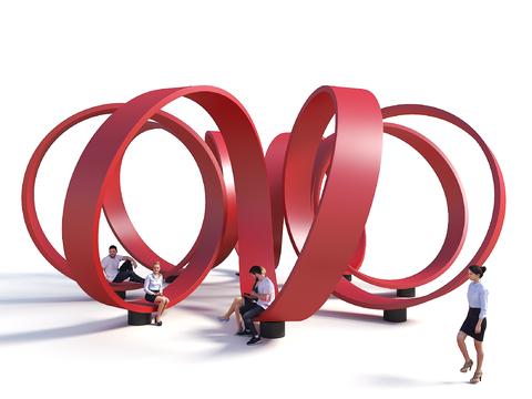  户外椅 异形椅 景观坐凳su模型 