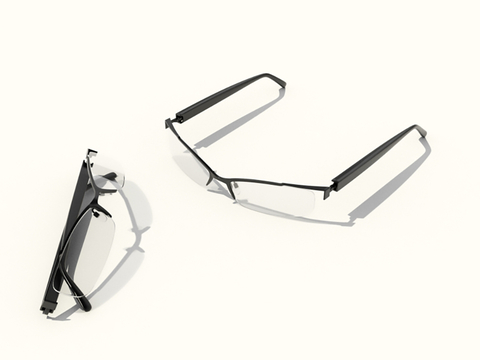  现代眼镜 近视眼镜su模型 