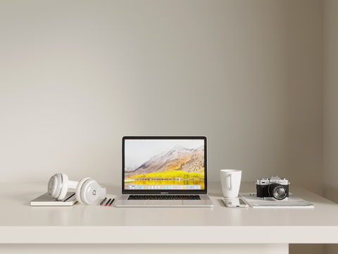  现代办公用品 电脑  书籍su模型 