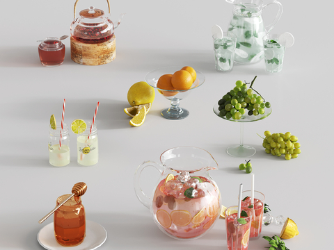  果汁 饮料 饮品 水果 橙子su模型 