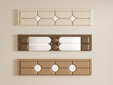  榻榻米软包墙围su模型 