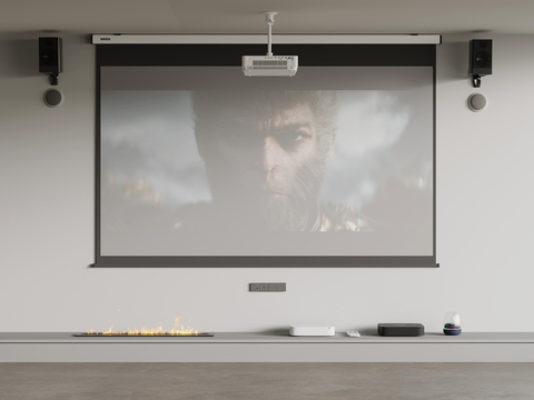  现代投影布 投影仪su模型 