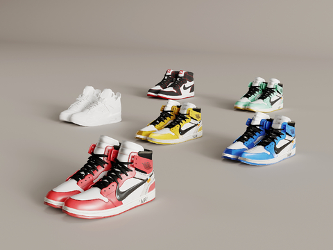  现代男士鞋子 运动鞋su模型 