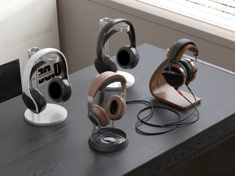  耳机 耳机架su模型 