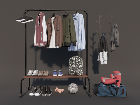  服装 男士外套 衬衣 书包su模型 