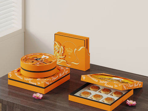 月饼 月饼礼盒su模型 